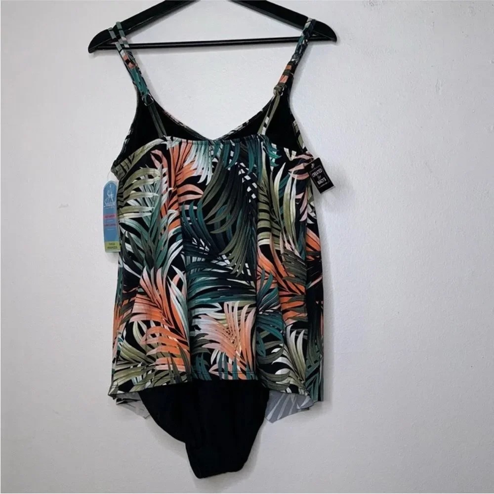 Swim Solutions Plus Size Tummy-Control
Handkerchief One-Piece Fauxkini Swimsuit - Picture 3 of 11